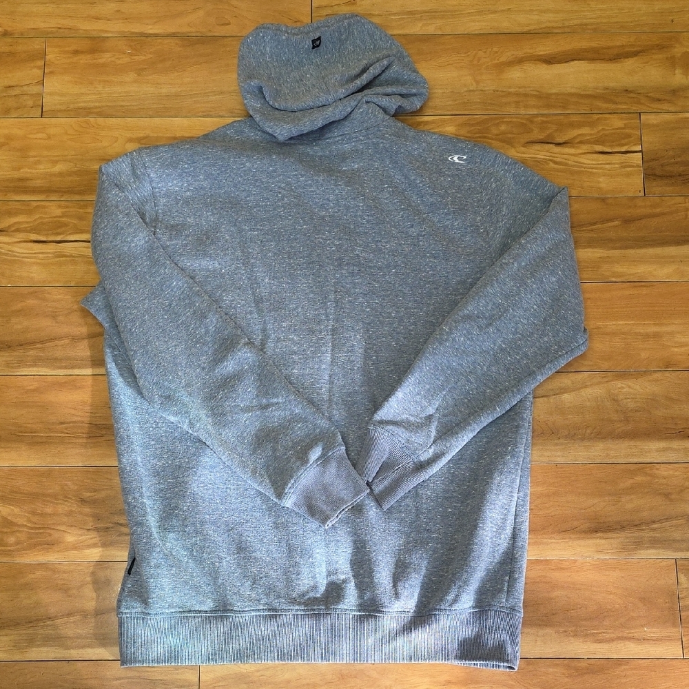 O'Neill Size Large Zip-Up Fleece Sweatshirt Hoodie Heathered Gray Surf - Picture 11 of 14